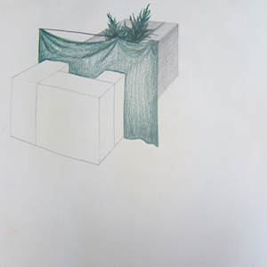 Untitled Green | Pencil on paper | 55x58cm